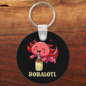 Kawaii Bobalotl Axolotl Boba Tea belle Milk Anime Sleutelhanger (Voorkant)