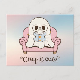 Kawaii boek, leuke spookachtige Halloween Briefkaart