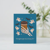 Kawaii boek, leuke spookachtige Halloween Briefkaart (Staand voorkant)