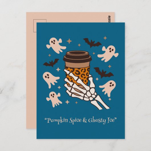 Kawaii boek, leuke spookachtige Halloween Briefkaart (Voorkant / Achterkant)