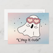 Kawaii boek, leuke spookachtige Halloween Briefkaart (Voorkant / Achterkant)