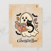 Kawaii boek, leuke spookachtige Halloween Briefkaart (Voorkant / Achterkant)