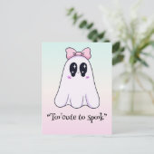 Kawaii boek, leuke spookachtige Halloween Briefkaart (Staand voorkant)