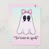 Kawaii boek, leuke spookachtige Halloween Briefkaart (Voorkant / Achterkant)