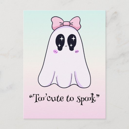Kawaii boek, leuke spookachtige Halloween Briefkaart (Voorkant)