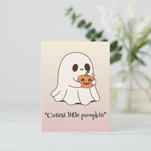 Kawaii boek, leuke spookachtige Halloween Briefkaart (Staand voorkant)