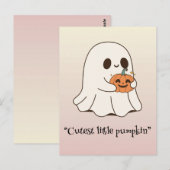 Kawaii boek, leuke spookachtige Halloween Briefkaart (Voorkant / Achterkant)