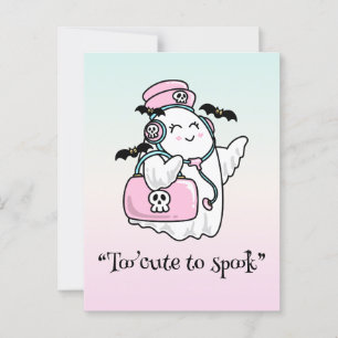 Kawaii boek, leuke spookachtige Halloween Briefkaart