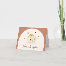 Kawaii Boho Arch Chinees Dumpling Baby shower Bedankkaart