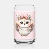 Kawaii Boho Uil Illustratie Blikvorm Glas (Voorkant)