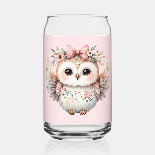 Kawaii Boho Uil Illustratie Blikvorm Glas (Achterkant)