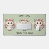 Kawaii Boho Uil Illustratie groen Bureaumat (Keyboard & Muis)