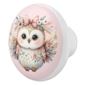 Kawaii Boho Uil Illustratie Keramische Knop (Rechts)