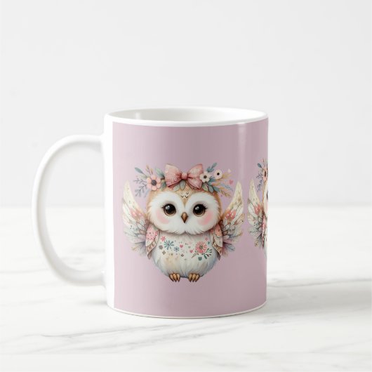 Kawaii Boho Uil Illustratie Koffiemok (Links)