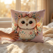 Kawaii Boho Uil Illustratie Kussen