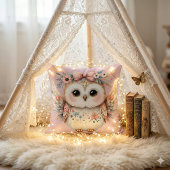 Kawaii Boho Uil Illustratie Kussen