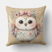 Kawaii Boho Uil Illustratie Kussen (Achterkant)