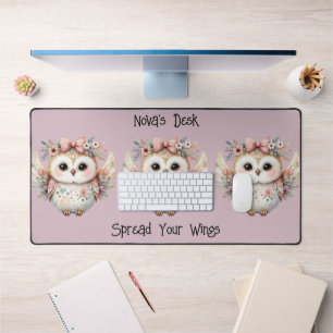 Kawaii Boho Uil Illustratie Lavendel Bureaumat
