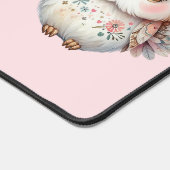 Kawaii Boho Uil Illustratie Roze Bureaumat (Hoek)
