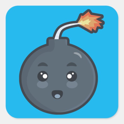 Kawaii Bomb Vierkante Sticker (Voorkant)