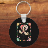 Kawaii Bonnet Farmhouse Style Mama Goose  Sleutelhanger (Voorkant)