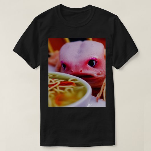Kawaii boos axolotl eten ramen noedels meisjes t-shirt (Design voorkant)