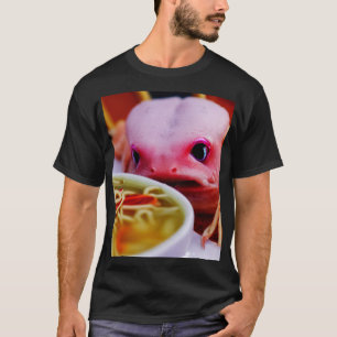 Kawaii boos axolotl eten ramen noedels meisjes t-shirt