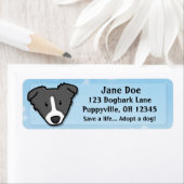 Kawaii Border Collie Etiket (Insitu)