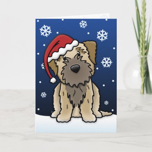 Kawaii Border Terrier Kerst Kaart (Voorkant)