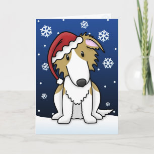 Kawaii Borzoi Christmas Kaart