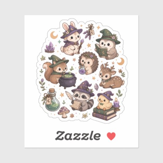 Kawaii Bos Magisch Dieren Sticker Set (Vel)