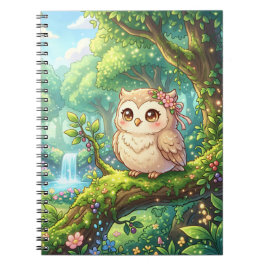 Kawaii bos-uil-spiraalnotitieboek notitieboek
