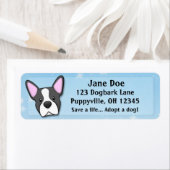 Kawaii Boston Terrier Etiket (Insitu)