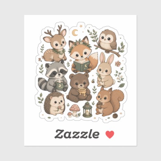 Kawaii Bosvrienden Stickerverzameling Sticker (Vel)