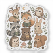 Kawaii Bosvrienden Stickerverzameling Sticker (Voorkant)