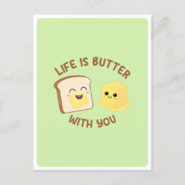 Kawaii Boter Brood Eet Pun Liefde Vriendschap Cita Briefkaart
