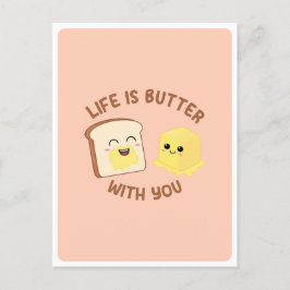 Kawaii Boter Brood Eet Pun Liefde Vriendschap Cita Briefkaart