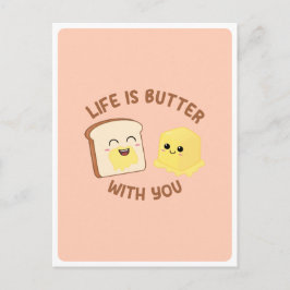 Kawaii Boter Brood Eet Pun Liefde Vriendschap Cita Briefkaart