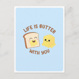 Kawaii Boter Brood Eet Pun Liefde Vriendschap Cita Briefkaart
