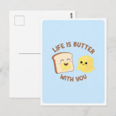 Kawaii boterbrood eten woordspeling liefde vriends briefkaart (Voorkant / Achterkant)