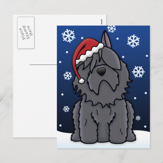 Kawaii Bouvier des Flandres Christmas Briefkaart (Voorkant / Achterkant)