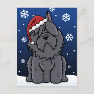 Kawaii Bouvier des Flandres KerstBriefkaart Feestdagenkaart