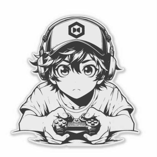 Kawaii Boy Sticker – Cute Design (Voorkant)