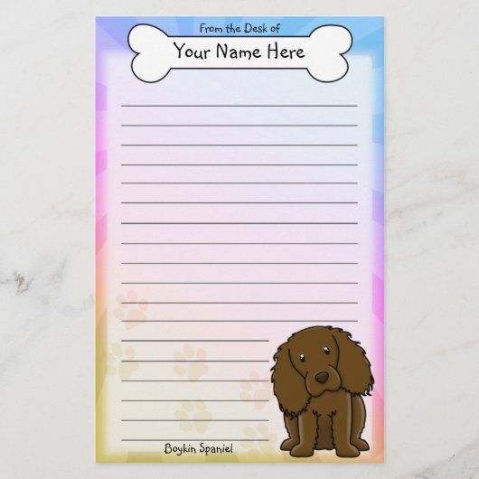 Kawaii Boykin Spaniel Stationery Briefpapier (Voorkant)
