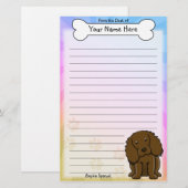 Kawaii Boykin Spaniel Stationery Briefpapier (Voorkant / Achterkant)
