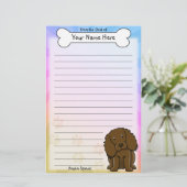Kawaii Boykin Spaniel Stationery Briefpapier (Staand voorkant)