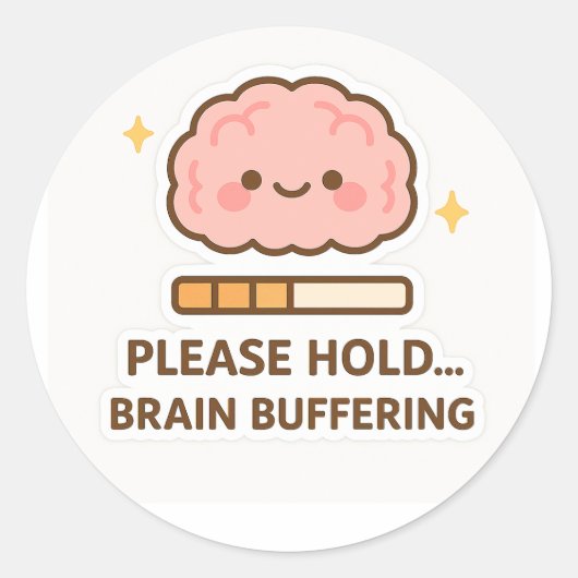 Kawaii Brain Buffering Sticker (Voorkant)