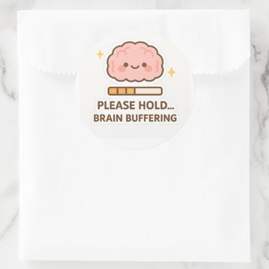 Kawaii Brain Buffering Sticker (Tas)
