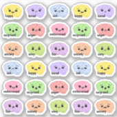 Kawaii Brain Emotietracker Regenboog Bujo Planner  Sticker (Voorkant)