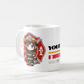 Kawaii brandweerman meisje - koffiemok (Voorkant links)